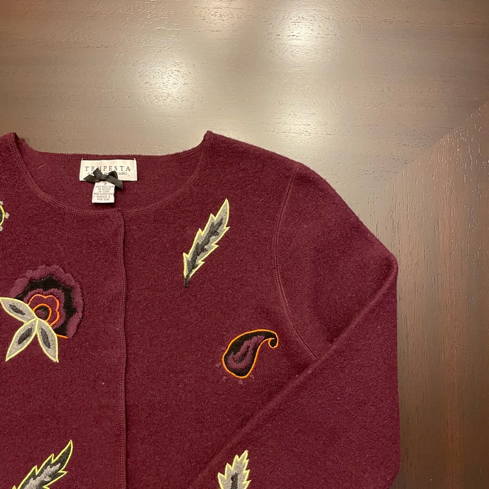 D tempesta great americano | bergundy wool cardigan